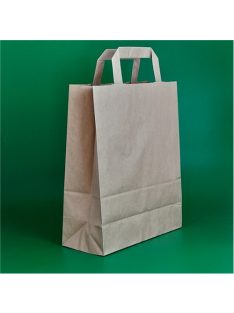   Papierová taška s plochým uchom 22 cm x 28 cm + 10 cm, hnedá