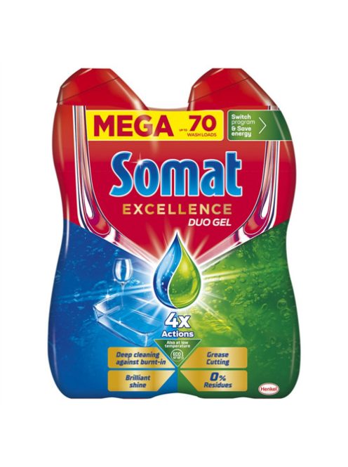 Somat Excellence gél do umývačky riadu Duo Gel Grease Cutting 2 x 630 ml